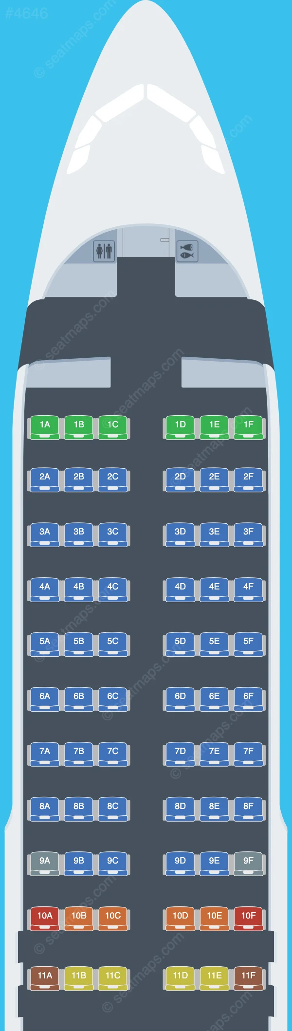 Meraj Air Airbus A320-200 V.1 seatmap preview