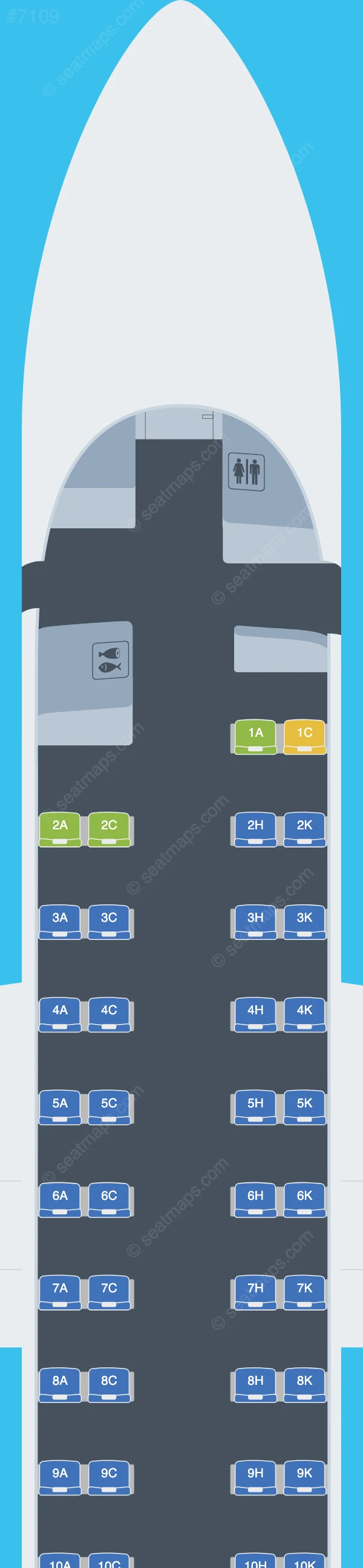 Ryukyu Air Commuter - RAC De Havilland Q400 Combi seatmap preview