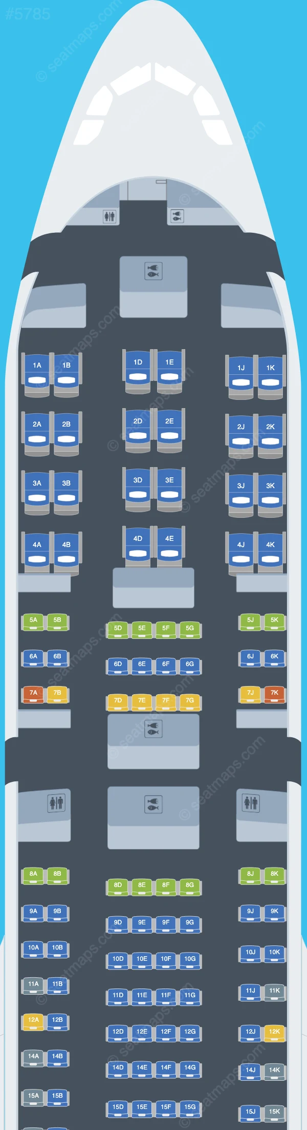 Fiji Airways Airbus A330-300 seatmap preview