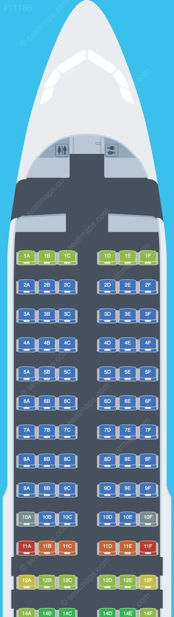 ITA Airways Airbus A320neo seatmap preview