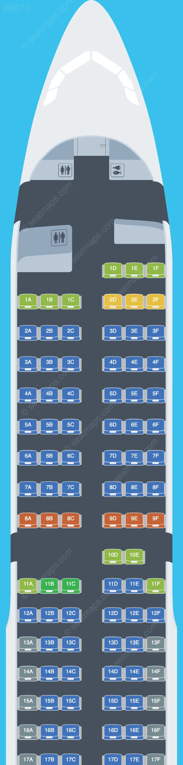 S7 Airlines Airbus A321-200 V.3 seatmap preview