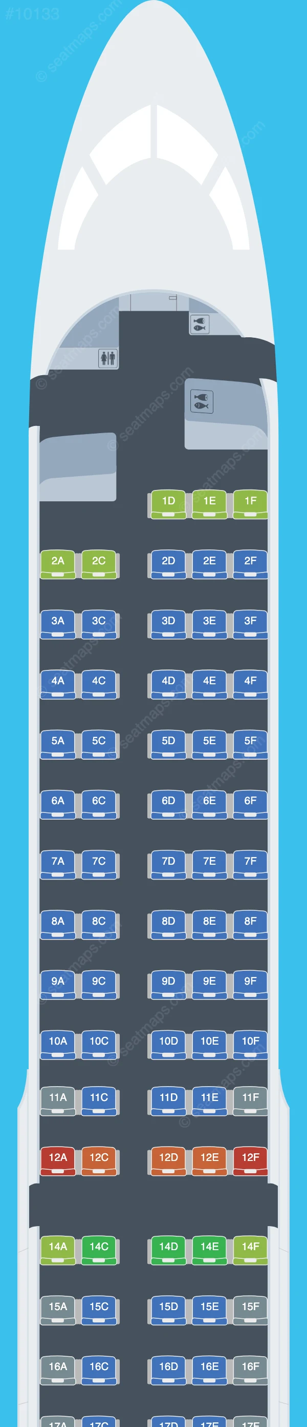 Air France Airbus A220-300 seatmap preview