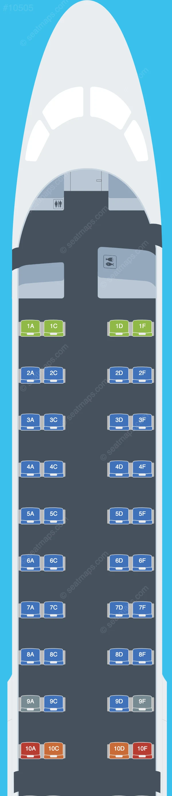 German Airways Embraer E190 seatmap preview