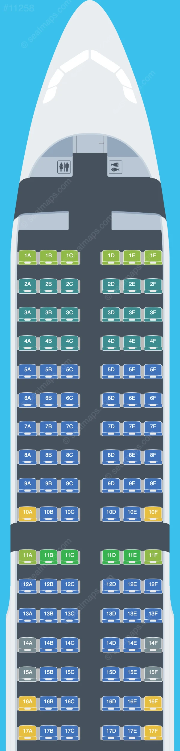SmartLynx Airlines Malta Airbus A321-200 V.2 seatmap preview