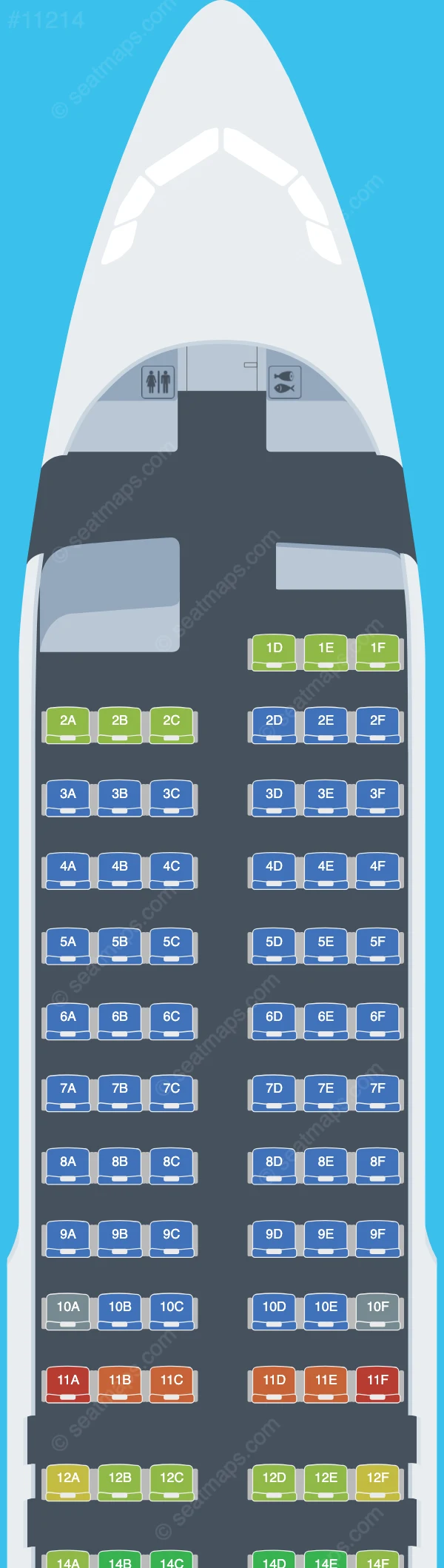 Atlantic Airways Airbus A320-200 V.1 seatmap preview