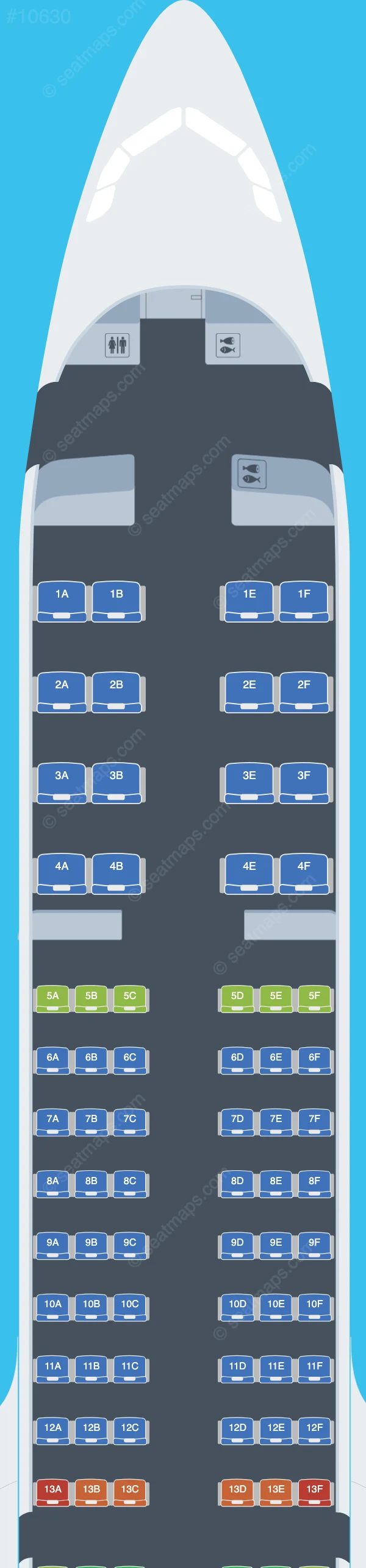 Uzbekistan Airways Airbus A321neo LR seatmap preview