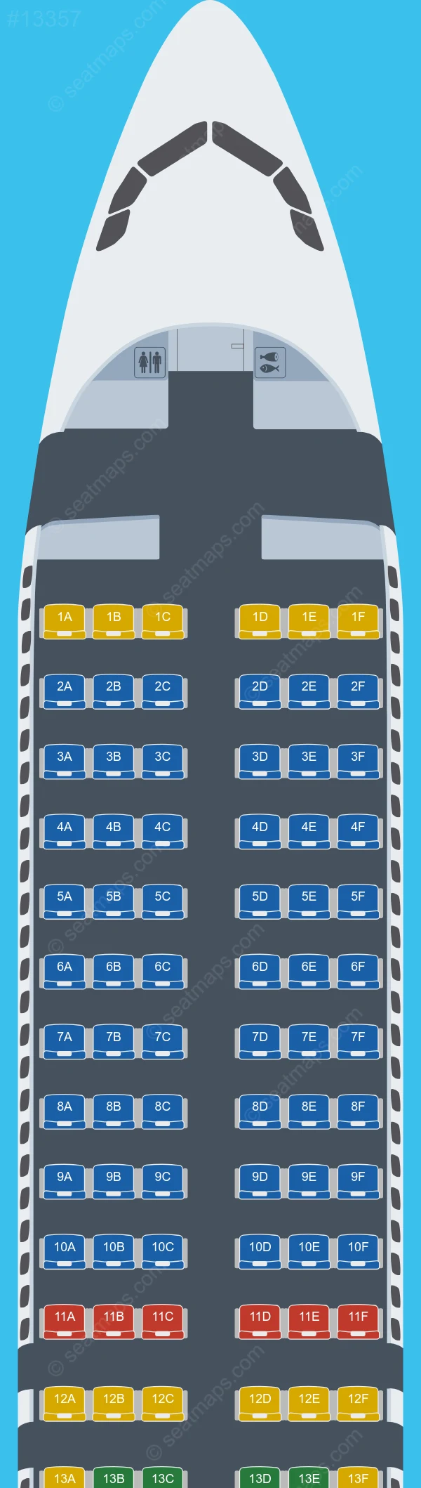Jazeera Airways Airbus A320neo V.3 seatmap preview