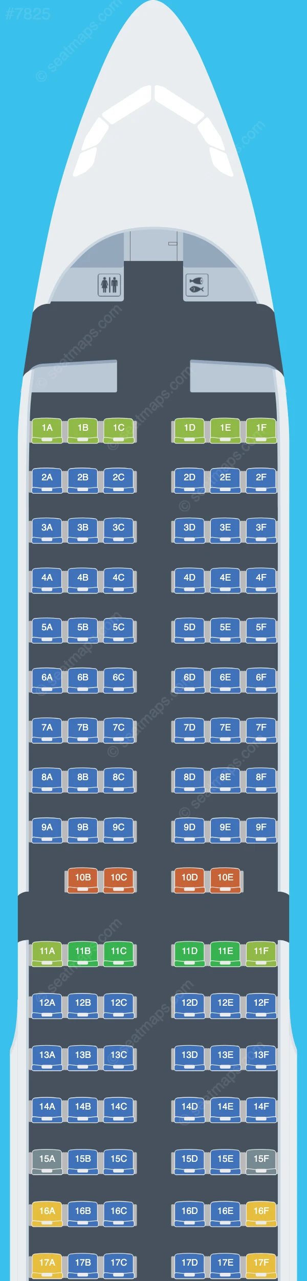 Volaris Airbus A321-200 V.1 seatmap preview