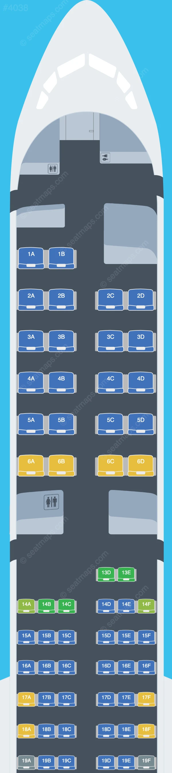 AZAL Azerbaijan Airlines Boeing 757-200 seatmap preview