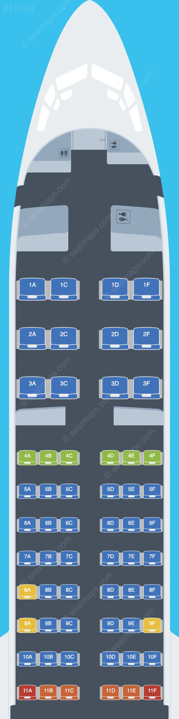 Iraqi Airways Boeing 737 MAX 8 seatmap preview