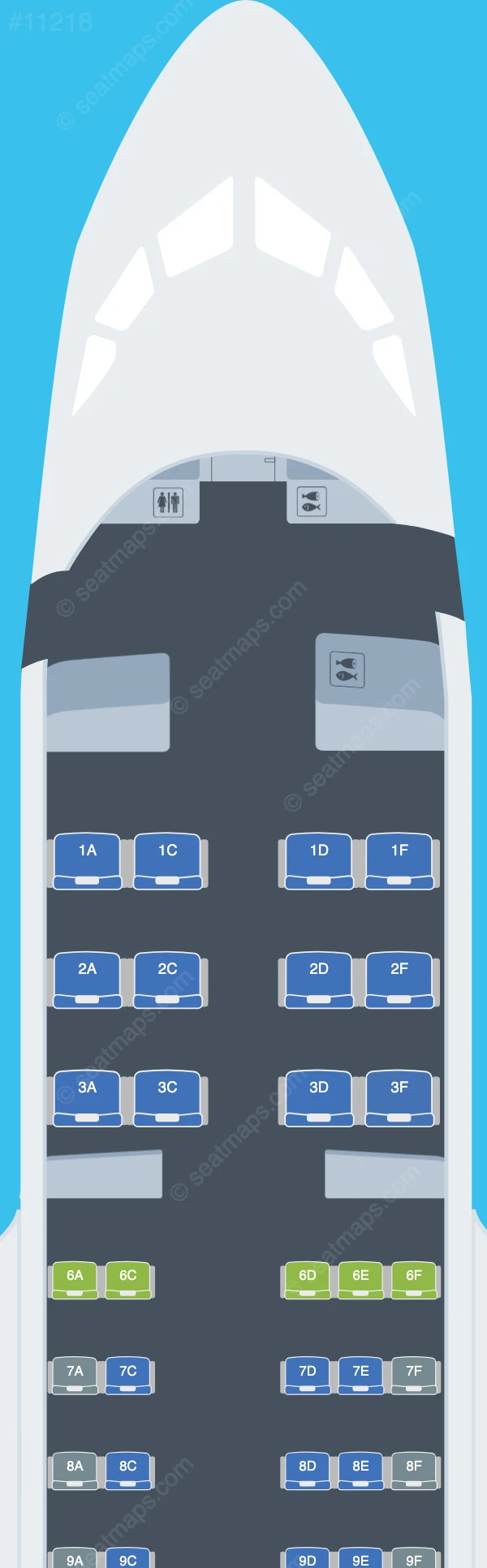 Azimuth Sukhoi Superjet 100-95 V.3 seatmap preview