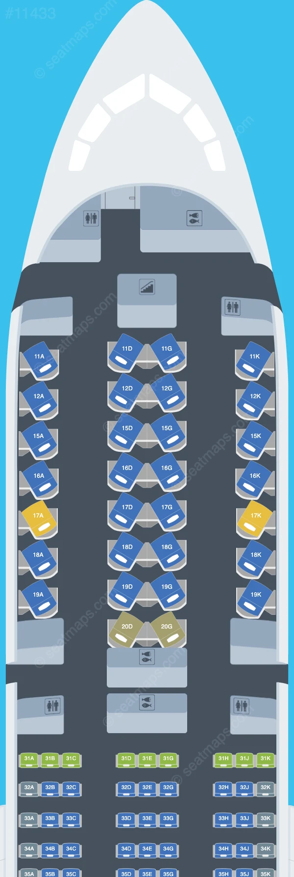 MIAT Mongolian Airlines Boeing 787-9 seatmap preview