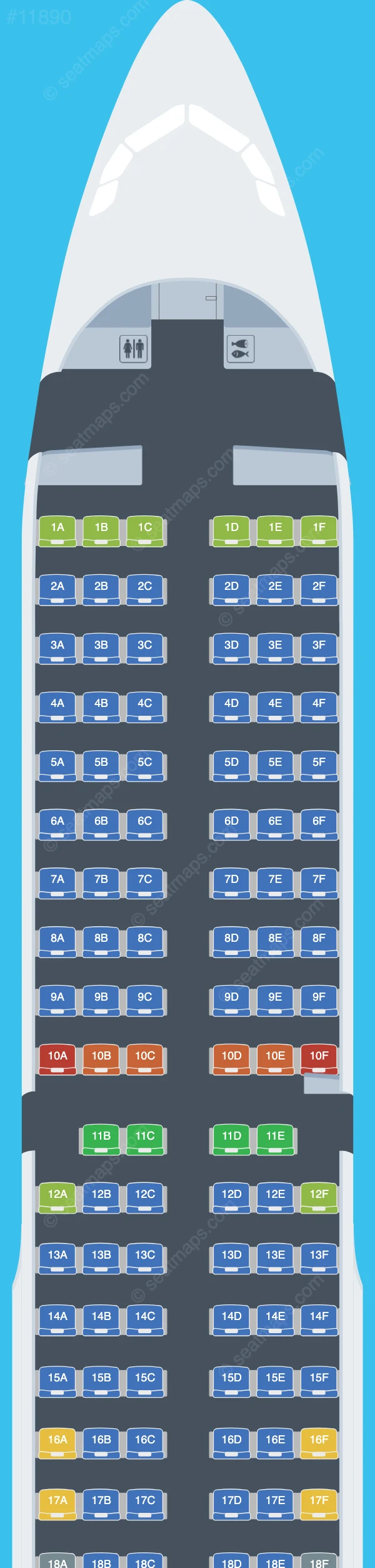 Privilege Style Airbus A321-200 seatmap preview
