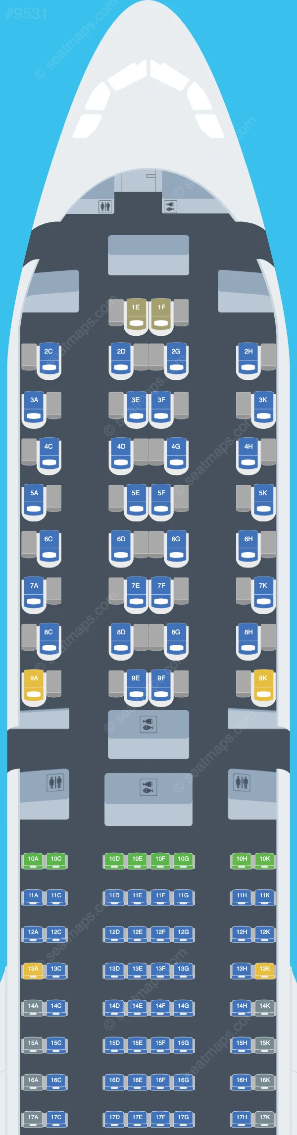 TAP Air Portugal Airbus A330-900neo seatmap preview