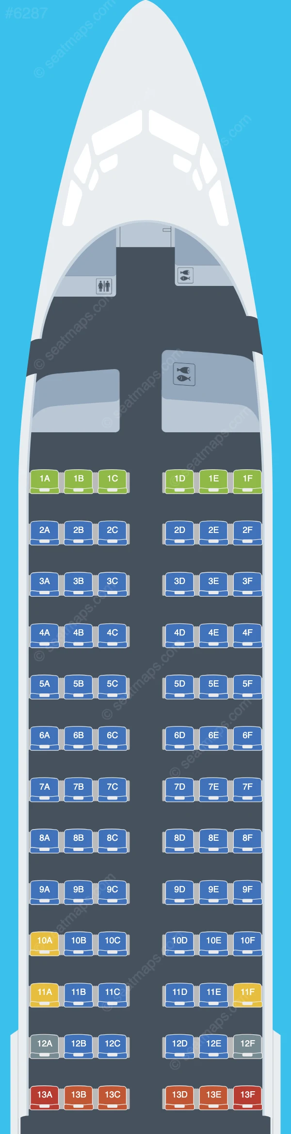 UTair Boeing 737-800 V.1 seatmap preview