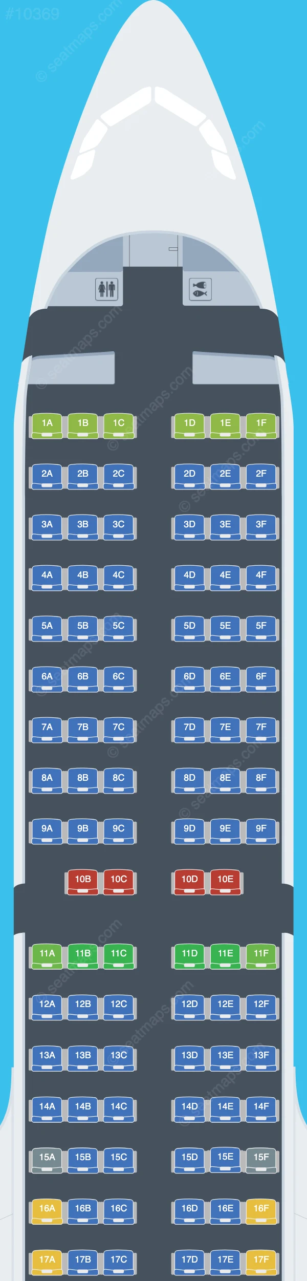 Nordwind Airlines Airbus A321neo seatmap preview