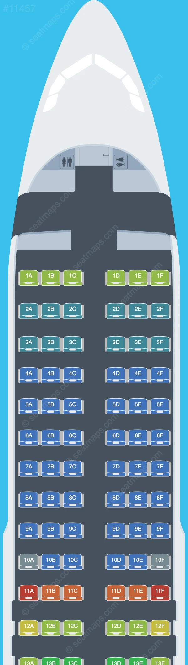 Volaris Costa Rica Airbus A320-200 seatmap preview