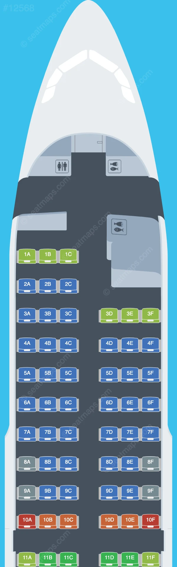 Fly Air41 Airways Airbus A319-100 V.2 seatmap preview