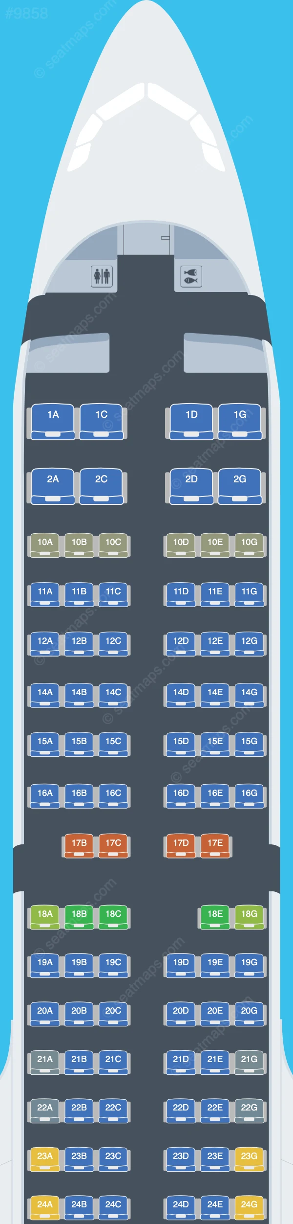Vietnam Airlines Airbus A321neo seatmap preview