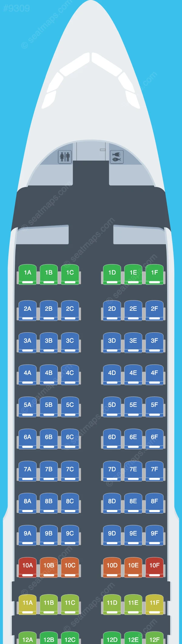 TAP Air Portugal Airbus A320neo seatmap preview