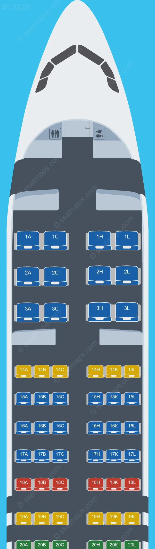 AZAL Azerbaijan Airlines Airbus A320neo V.1 seatmap preview