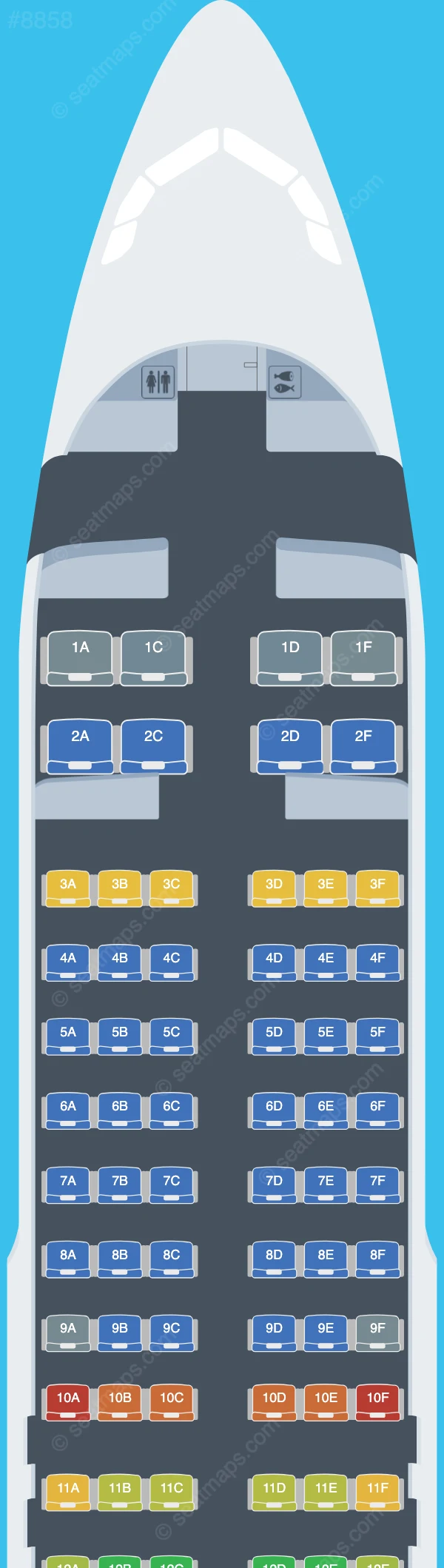 Air Travel Airbus A320-200 V.1 seatmap preview
