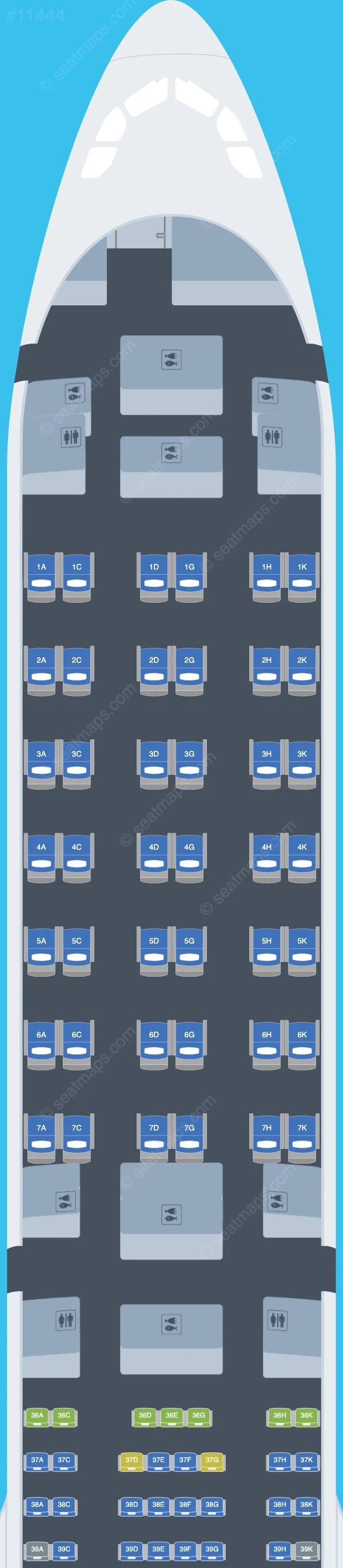 USC Airbus A340-600 seatmap preview