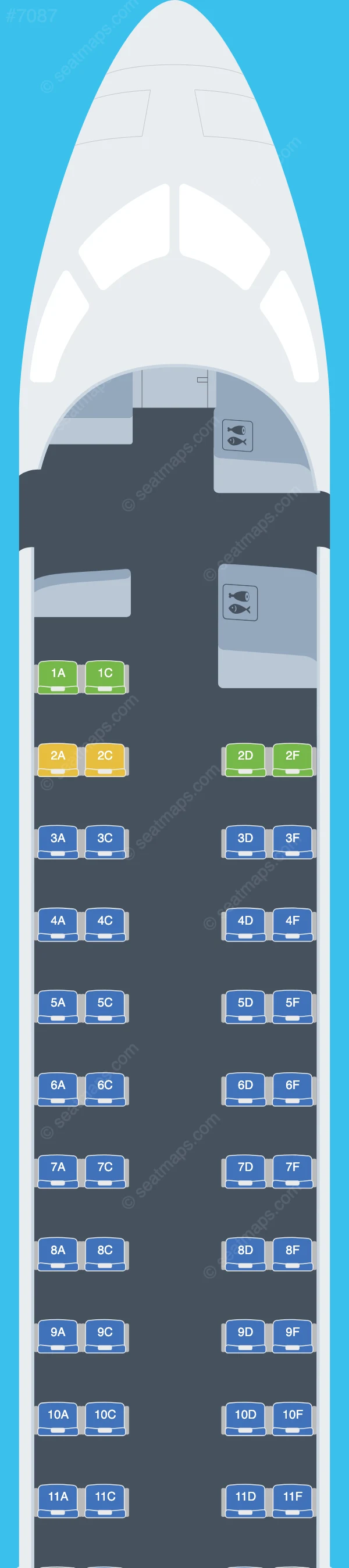 Petroleum Air Services Bombardier CRJ900 seatmap preview