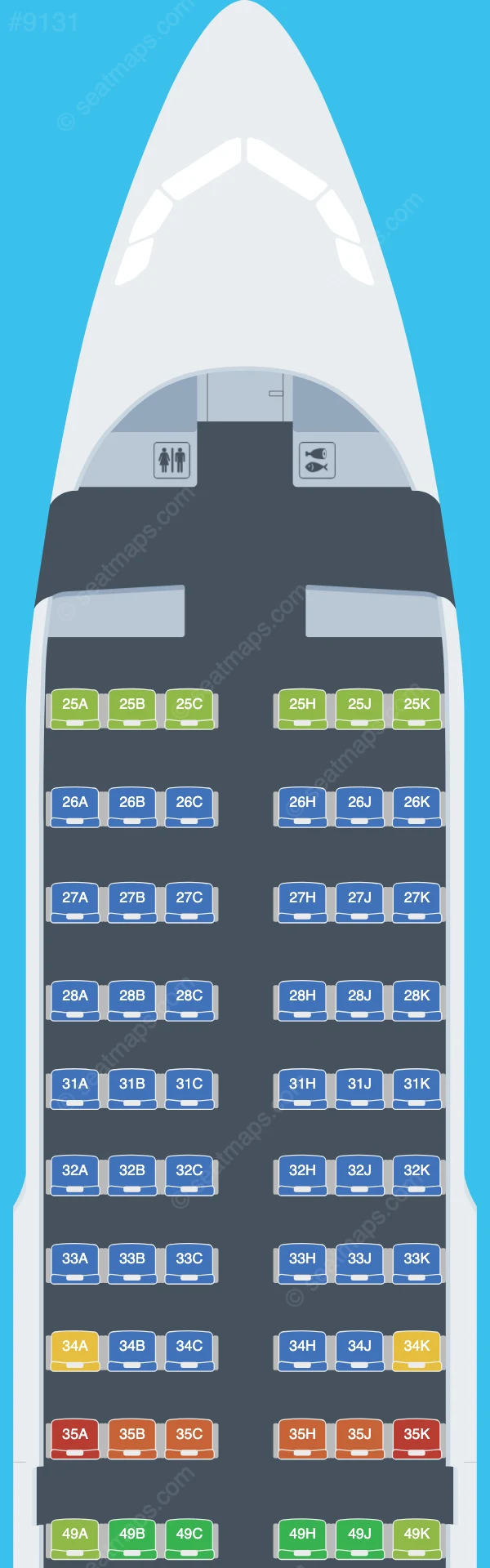 China Southern Airbus A319-100 V.2 seatmap preview