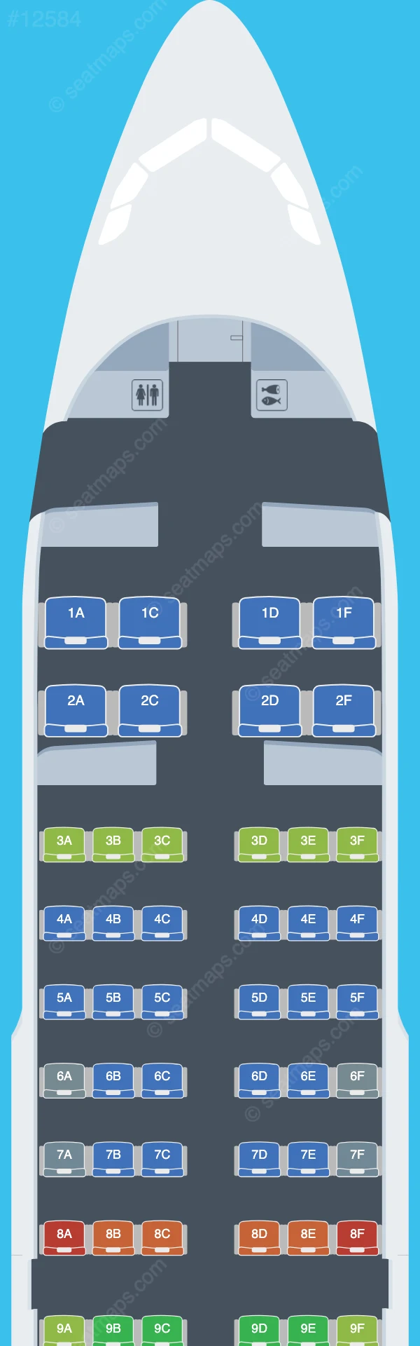 Aero Dili Airbus A319-100 seatmap preview