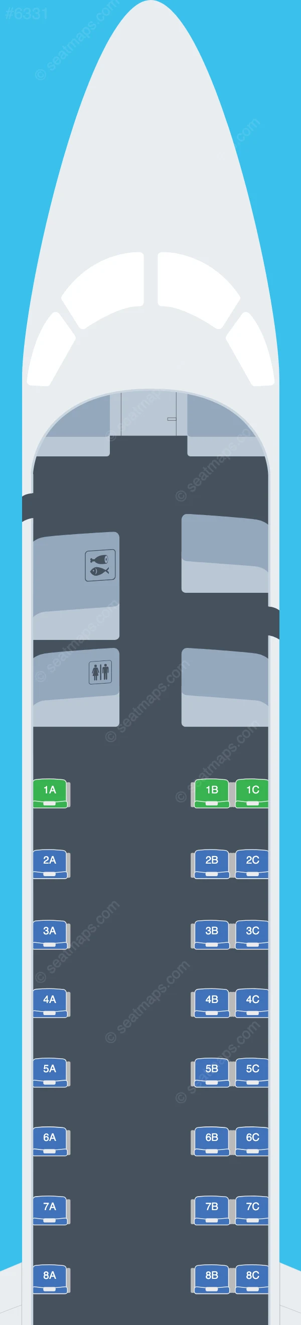 Windrose Airlines Embraer ERJ 145 V.2 seatmap preview