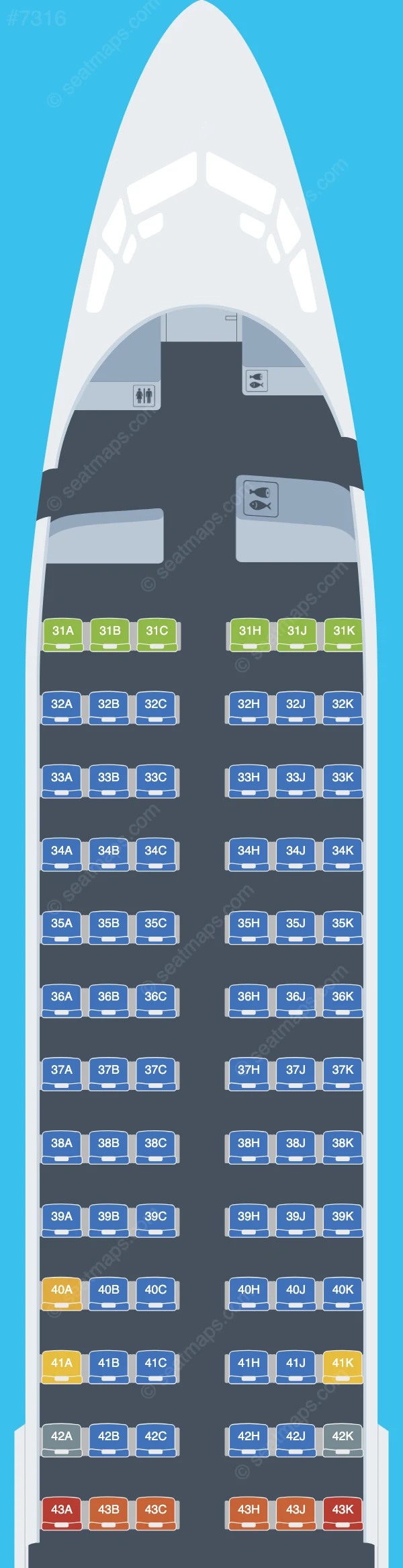Hainan Airlines Boeing 737-800 V.4 seatmap preview