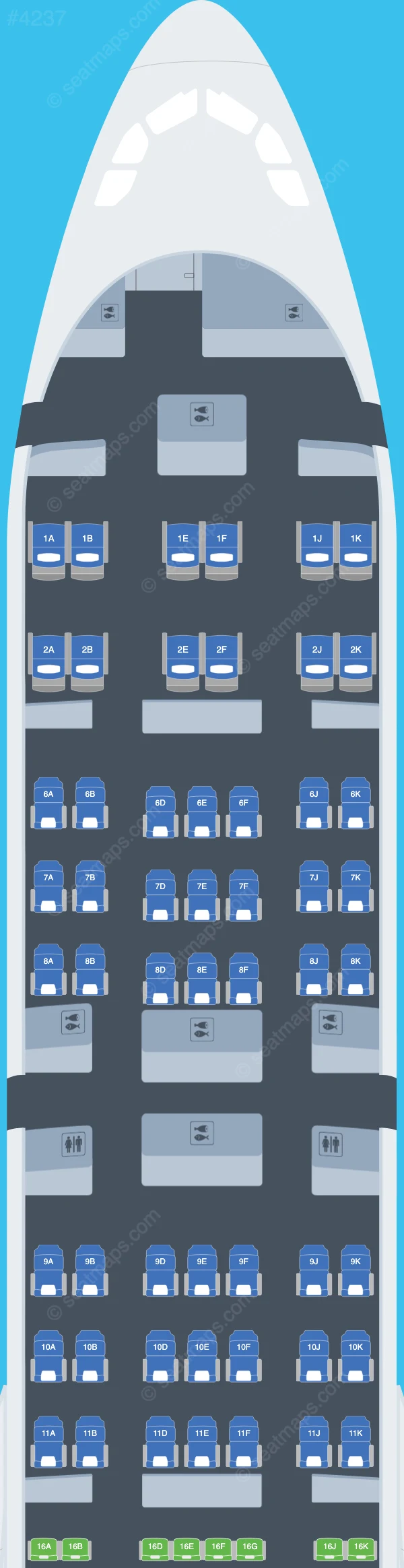 Hi Fly Malta Airbus A340-300 V.1 seatmap preview