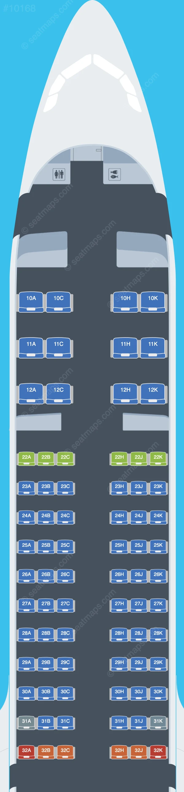 Cathay Pacific Airbus A321neo seatmap preview