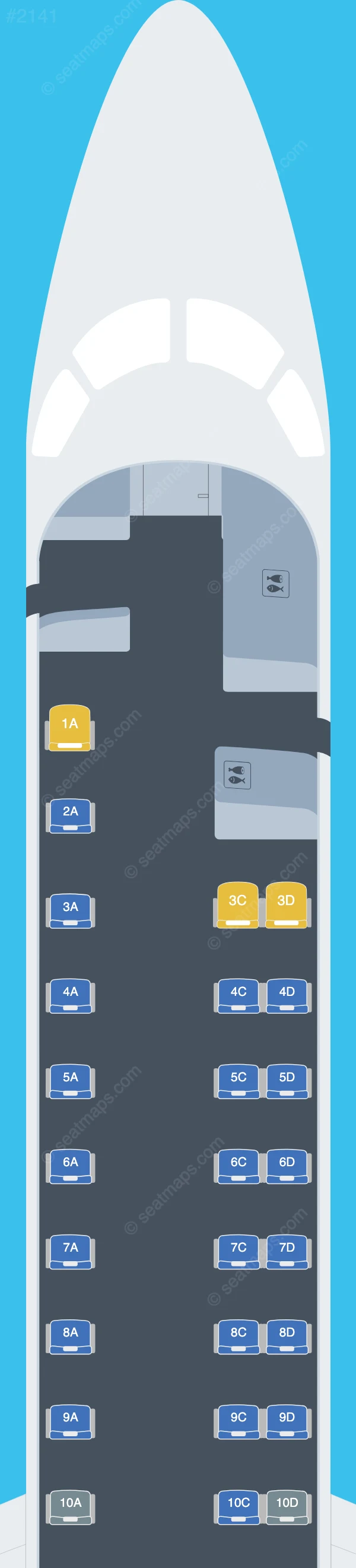 United Embraer ERJ 145 seatmap preview