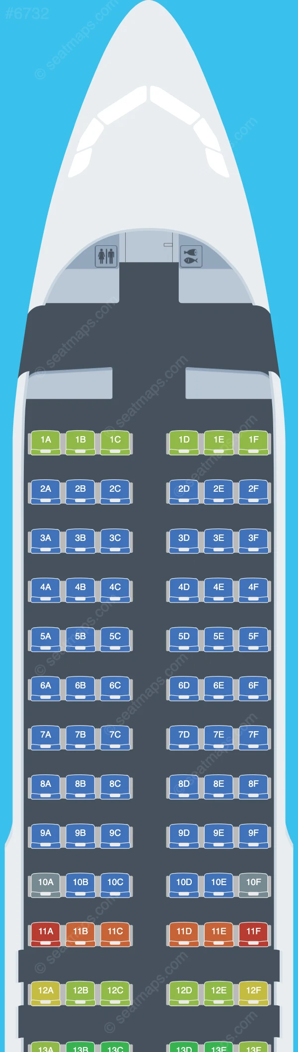 Avia Traffic Company Airbus A320-200 seatmap preview