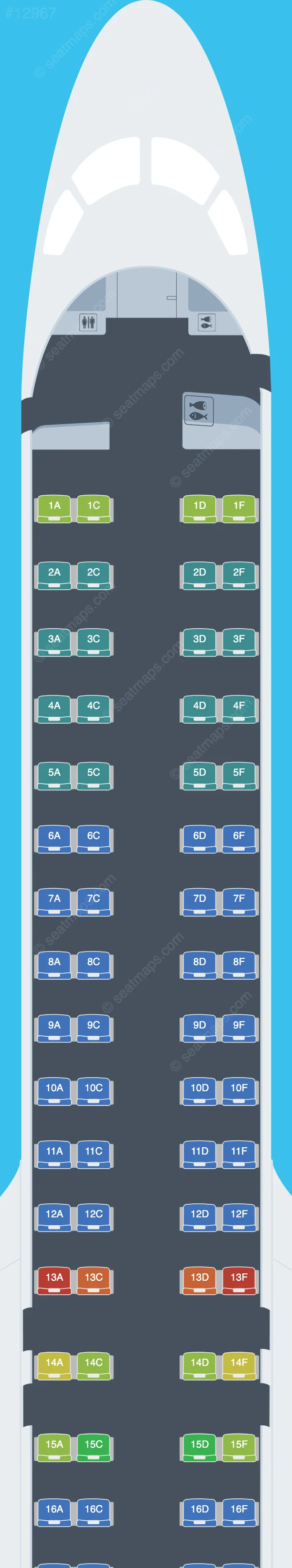 Airlink Embraer E195 E2 seatmap preview