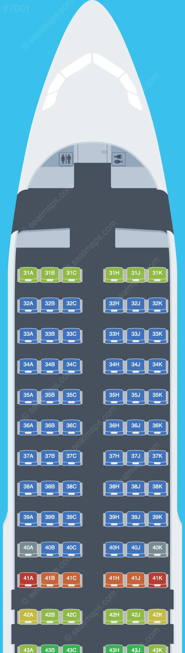 Lucky Air Airbus A320-200 V.3 seatmap preview
