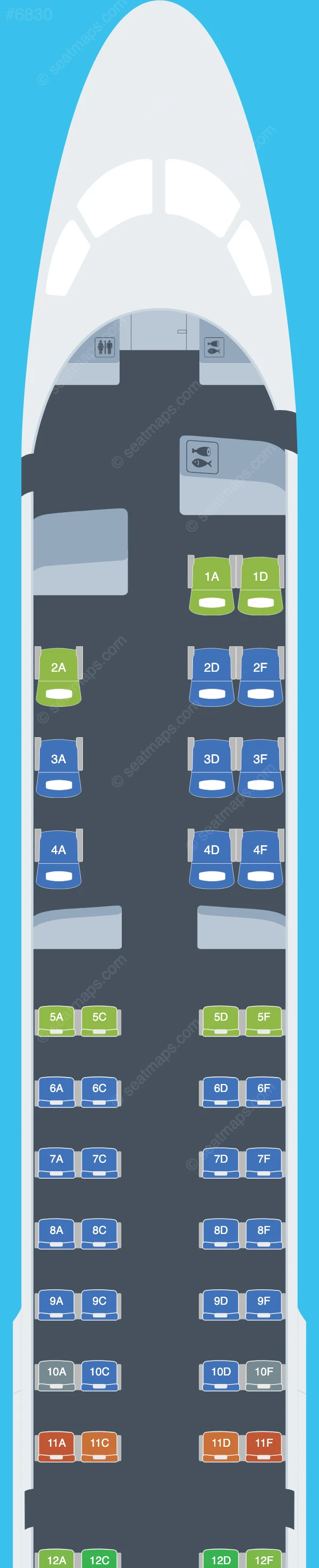 Belavia Embraer E195 seatmap preview