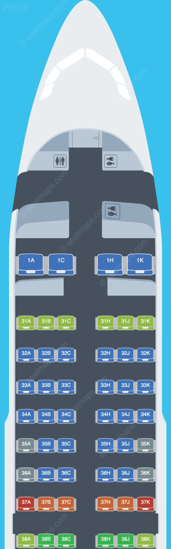 China Southern Airbus A319-100 V.1 seatmap preview