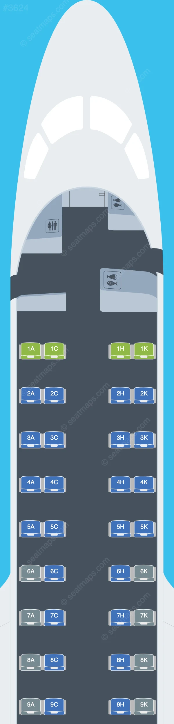 Japan Airlines - JAL Embraer E170 seatmap preview