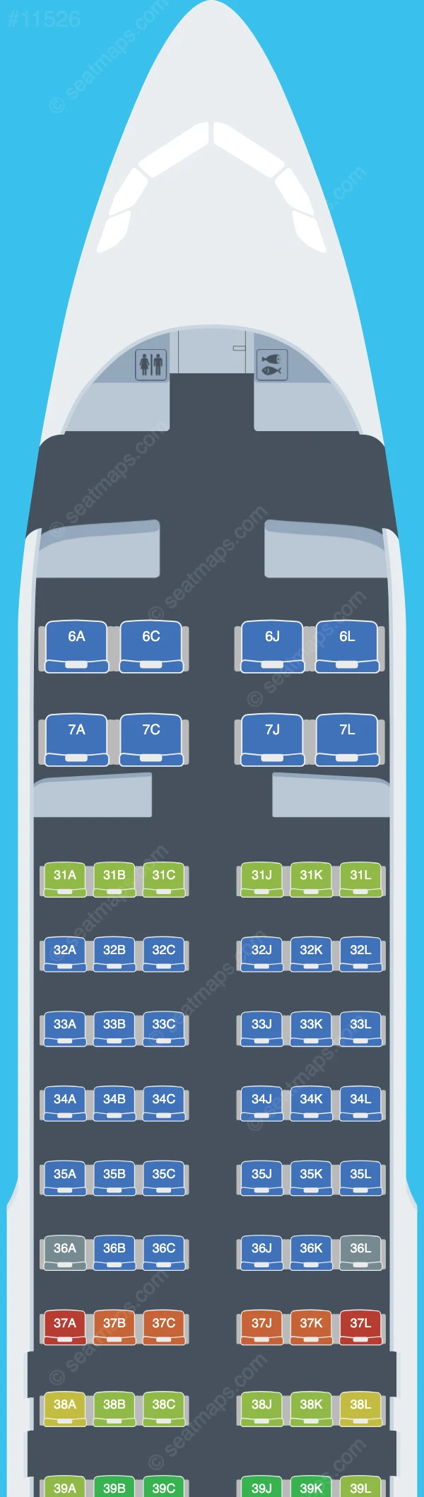 China Eastern Airbus A320neo V.1 seatmap preview
