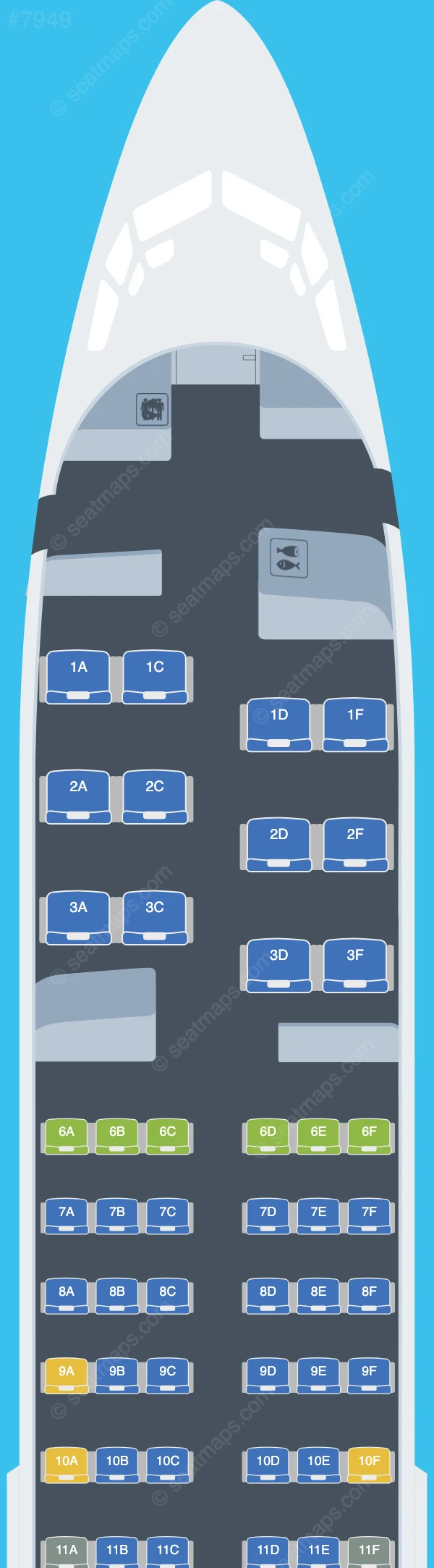 Turpial Airlines Boeing 737-400 seatmap preview