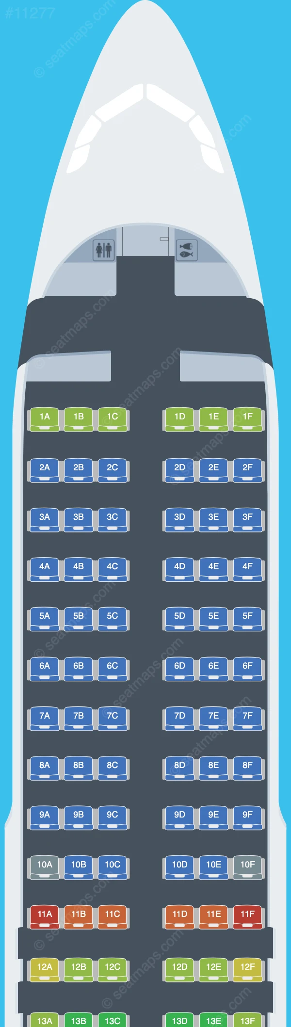 Lauda Europe Airbus A320-200 seatmap preview