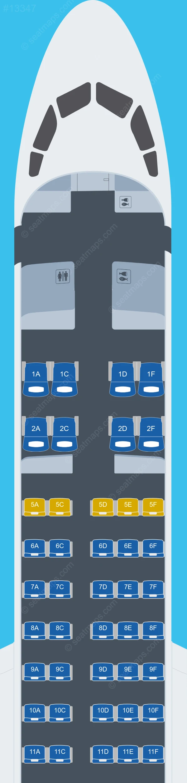 Urumqi Air COMAC C909 seatmap preview