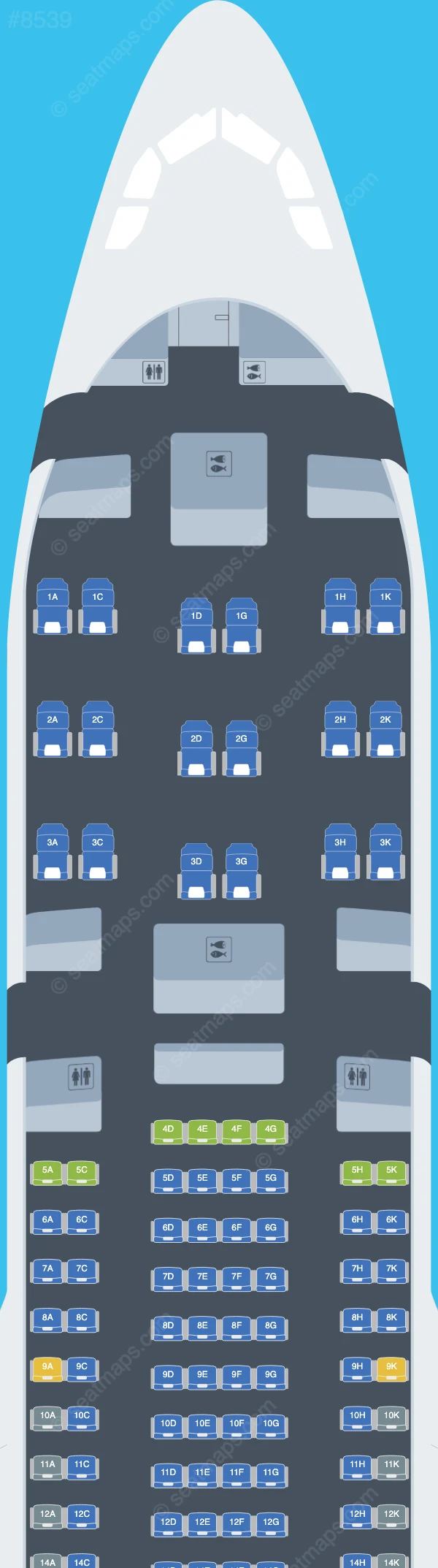 Nepal Airlines Airbus A330-200 seatmap preview