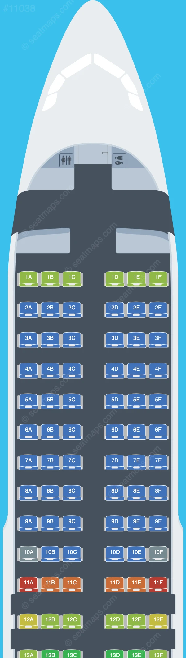 TransNusa Airbus A320-200 seatmap preview