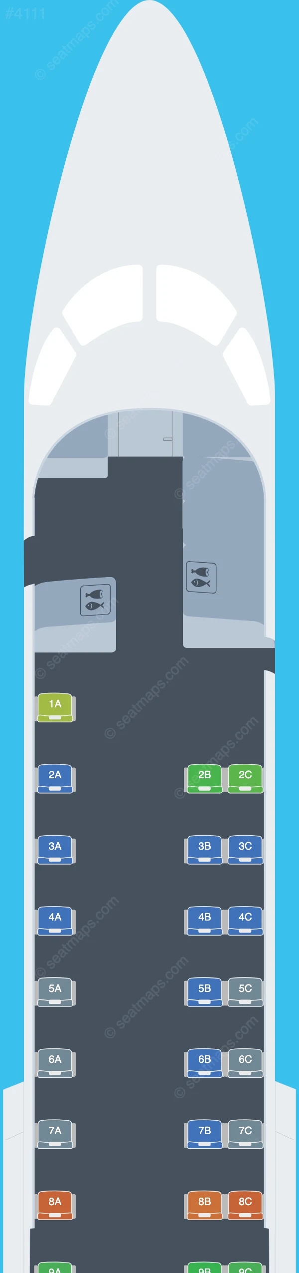 Eastern Airways Embraer ERJ 135 seatmap preview