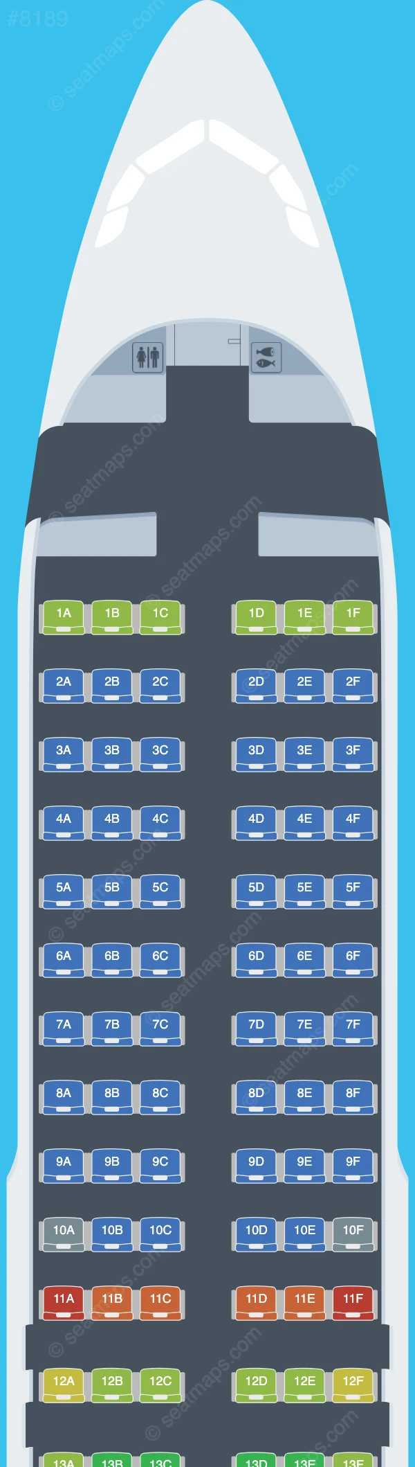 Israir Airbus A320-200 seatmap preview