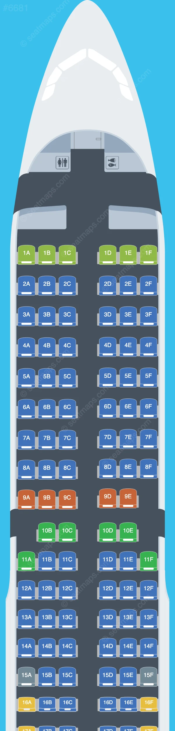 TAP Air Portugal Airbus A321-200 seatmap preview